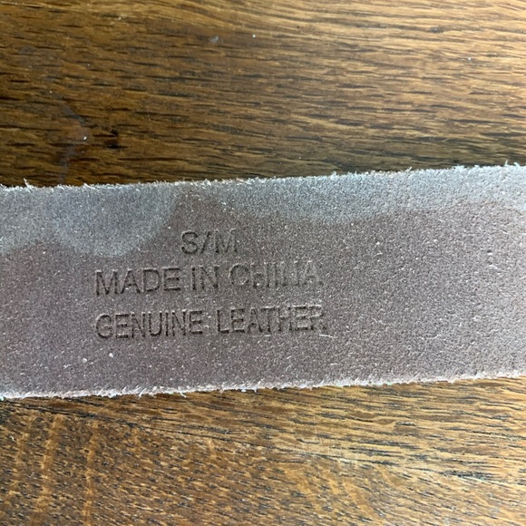 Green plaid checkered leather belt - Picture 4 of 4